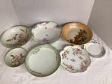 Floral Pattern Plates and Bowls