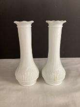 Pair of Milk Glass Bud Vases