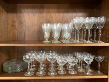 58 Pieces of Weston 12 Pointed Star Pattern Glasses and Plates