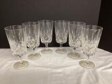 Six Gorham Crystal Water Goblets