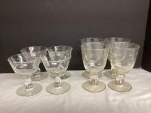 Eight Libbey Vienna Pattern Stemmed Glassware