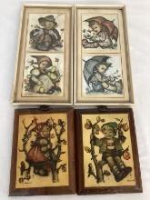 Two Pairs of Hummel Wall Art