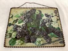 Antique Floral Print by M.E. Hart in Chain Frame