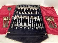 51 Pieces of 1847 Rogers Silverplate Flatware with Case