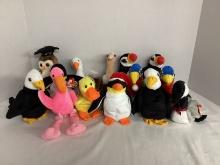 Ty Beanie Baby Birds - Stretch, Gracie, 2 Puffer, 2 Jabber, Wise, Quackers, Waddle, Zero,