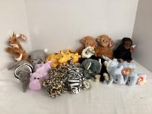 Ty Beanie Babies - 2 Twigs, 2 Bongo, Congo, Spike, Happy, 2 Peanut, Pouch, Freckles,