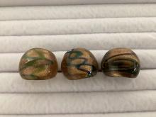 Three Art Glass Rings