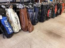 HUGE Lot of Golf Clubs, Bags, and Trolleys