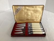 Set of Six Robeson Germany Stainless Steak Knives in Case