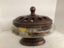 Oval Pedestal Potpourri Bowl