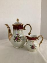 Fresh China Luster Coffee Pot and Creamer