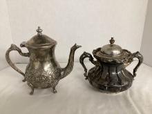 Vintage Silverplated Small Teapot and Jar