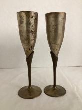 Pair of Metal Champagne Flutes