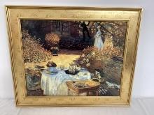 Claude Monet "The Luncheon" Framed Print on Board