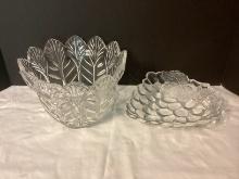 Crystal Bowl and Glass Grape Dish