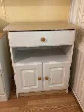 White Cabinet with Drawer and Lower Storage