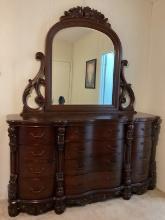 12 Drawer Tall Dresser with Mirror