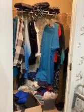 Closet Contents: Clothing and Two Shelf Units