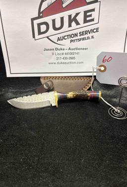 Custom Made Damascus Blade Knife By TJ Bergeron