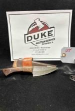 Custom Made Damascus Blade Knife By TJ Bergeron