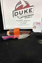 Custom Made Damascus Blade Knife By TJ Bergeron