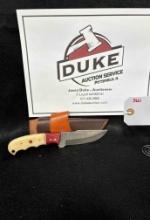 Custom Made Damascus Blade Knife By TJ Bergeron