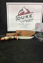 Custom Made Damascus Blade Knife By TJ Bergeron