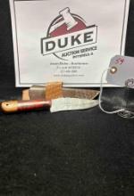 Custom Made Damascus Blade Knife By TJ Bergeron