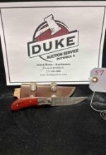 Custom Made Damascus Blade Knife By TJ Bergeron