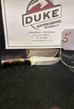 Custom Made Damascus Blade Knife By TJ Bergeron