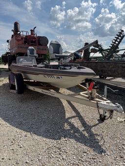 RANGER MODEL 335V BASS BOAT WITH 150 HP MERCURY OUTBOARD MOTOR - COMES WITH A NEW ROLL OF CARPET AND