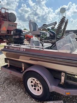 RANGER MODEL 335V BASS BOAT WITH 150 HP MERCURY OUTBOARD MOTOR - COMES WITH A NEW ROLL OF CARPET AND