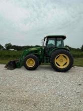 2010 JOHN DEERE 6115D, 115 HP, 4 WHEEL DRIVE WITH LOADER, 2550 HOURS