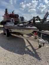 RANGER MODEL 335V BASS BOAT WITH 150 HP MERCURY OUTBOARD MOTOR - COMES WITH A NEW ROLL OF CARPET AND