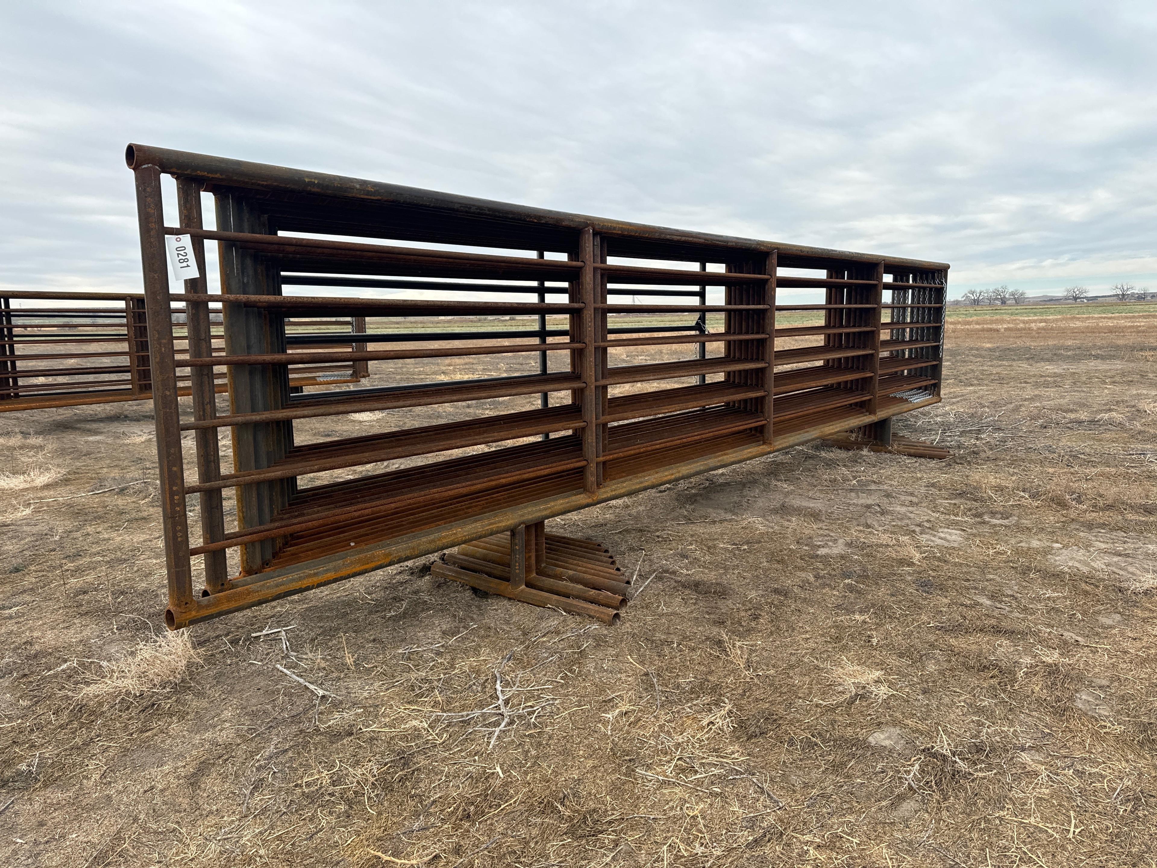 24 foot freestanding panels 1 with 10 foot swing gate
