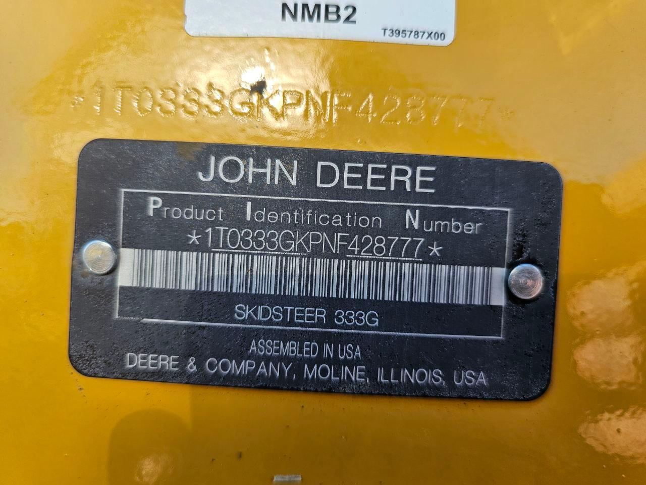 John Deere 333G Skid Loader