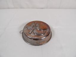 VINTAGE METAL BUTTER MOLD WITH APPLE PATTERN