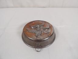 VINTAGE METAL BUTTER MOLD WITH APPLE PATTERN