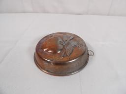 VINTAGE METAL BUTTER MOLD WITH APPLE PATTERN