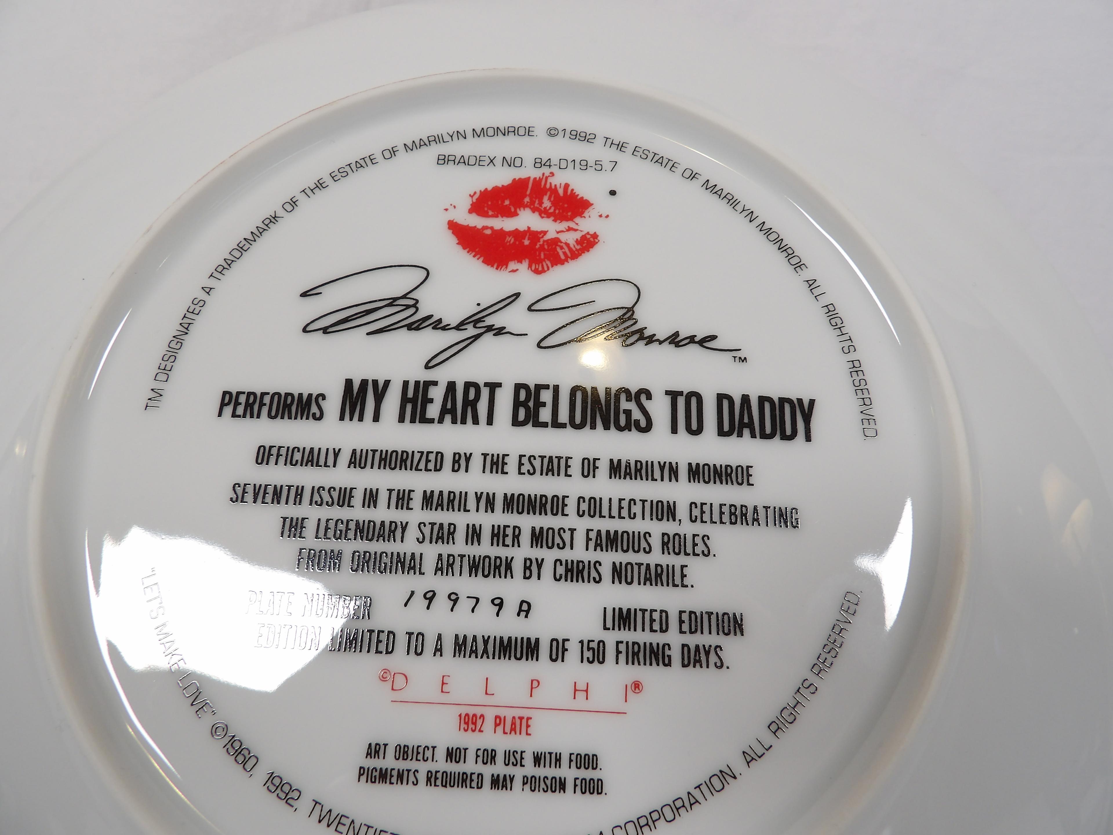 LOT OF (4) DELPHI MARILYN MONROE COLLECTORS PLATES