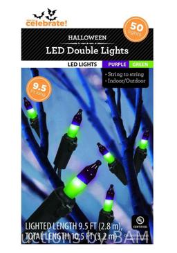 Halloween 50-Count Green & Purple LED Mini String Lights, 9.5, by Way To Celebrate