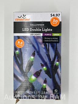 Halloween 50-Count Green & Purple LED Mini String Lights, 9.5, by Way To Celebrate