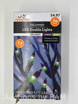 Halloween 50-Count Green & Purple LED Mini String Lights, 9.5, by Way To Celebrate