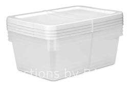 Sterilite Set of 4, 12 Quart Storage Boxes Plastic