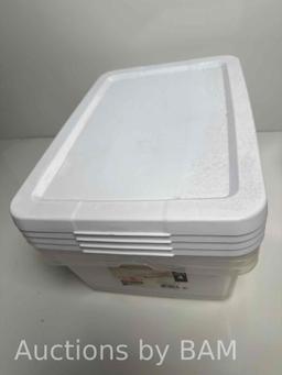 Sterilite Set of 4, 12 Quart Storage Boxes Plastic