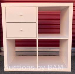 FLEXI STORAGE WHITE CLEVER CUBE W 2 DRAWERS 30? X 15.5? H30.2? $70
