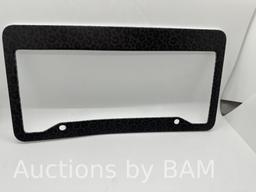 Smoaffly Black Leopard License Plate Frame License Plate Colorful Stainless Steel Rust-Proof