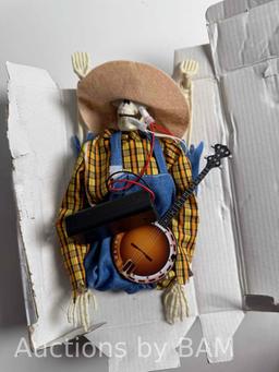 Halloween Skeleton Farmer with Banjo