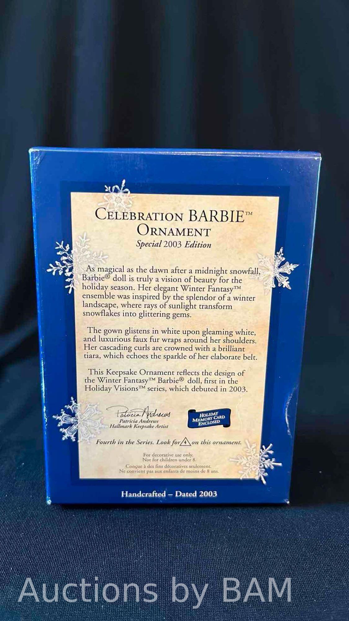 HALLMARK KEEPSAKE SPECIAL 2003 EDITION CELEBRATION BARBIE ORNAMENT