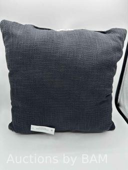Mainstays Solid Texture Polyester Square Decorative Throw Pillow, 18 x 18, Black